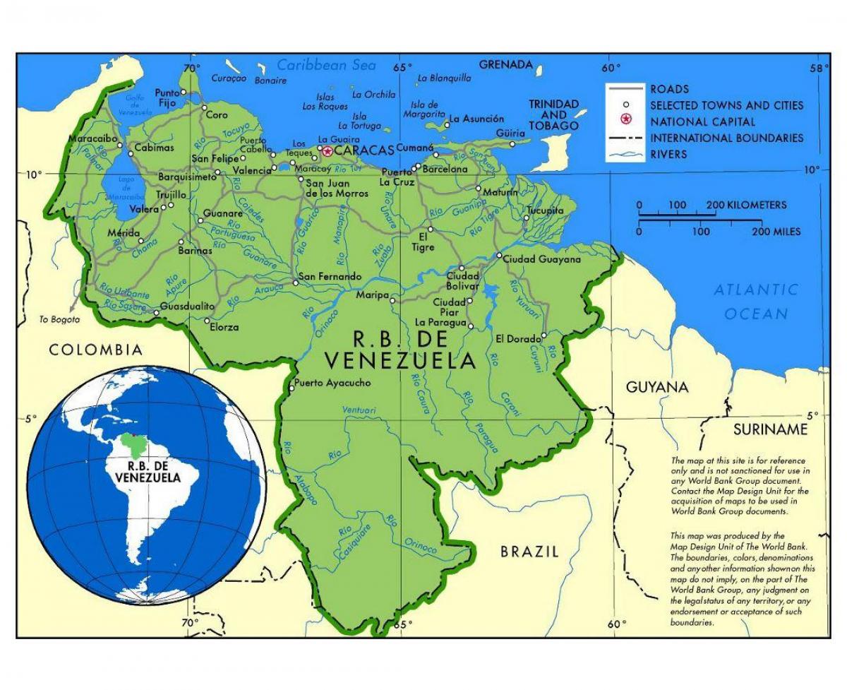 kaart van die kaart de venezuela