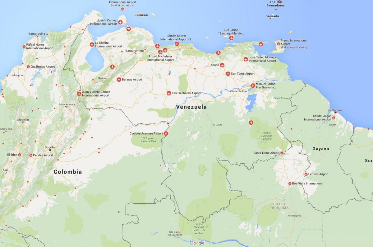 kaart van venezuela lughawens