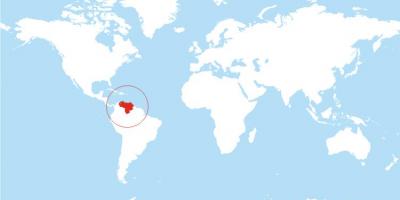 Kaart van venezuela plek op die wêreld