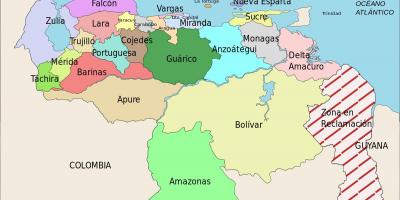 Kaart van venezuela state