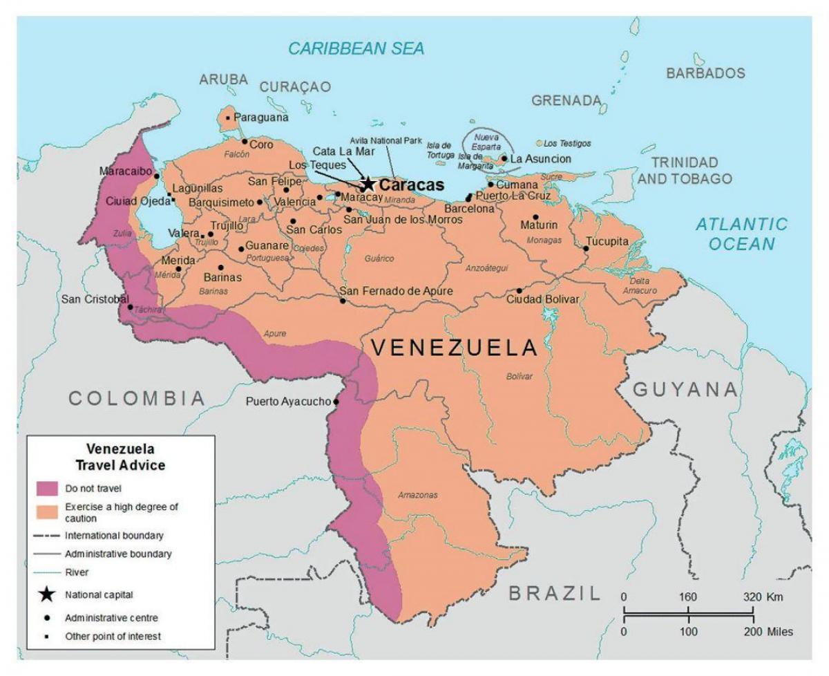 venezuela in die kaart