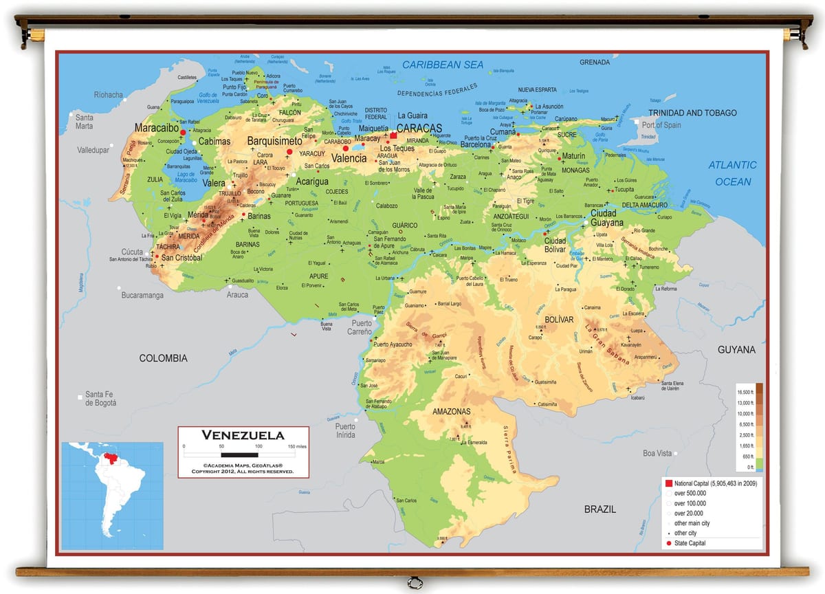 kaart van venezuela opstand