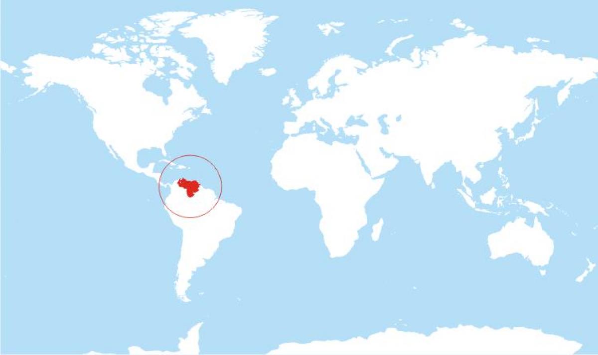 kaart van venezuela plek op die wêreld