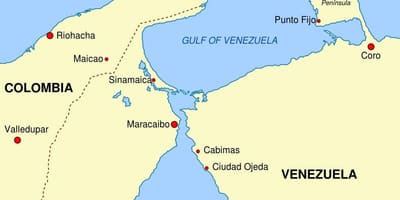 Kaart van die golf van venezuela
